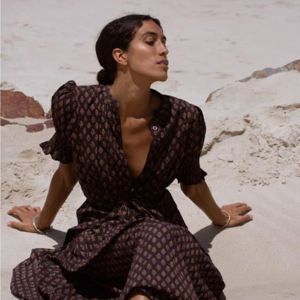 Daughters of India Black and Brown dress prairie XL